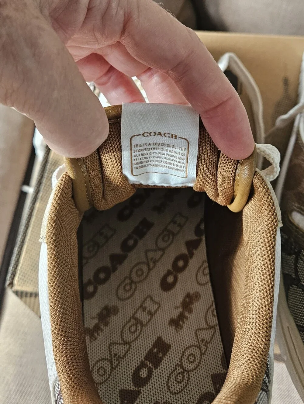 Coach Soho Sneaker In signature, Brown Multi, Size 9.5